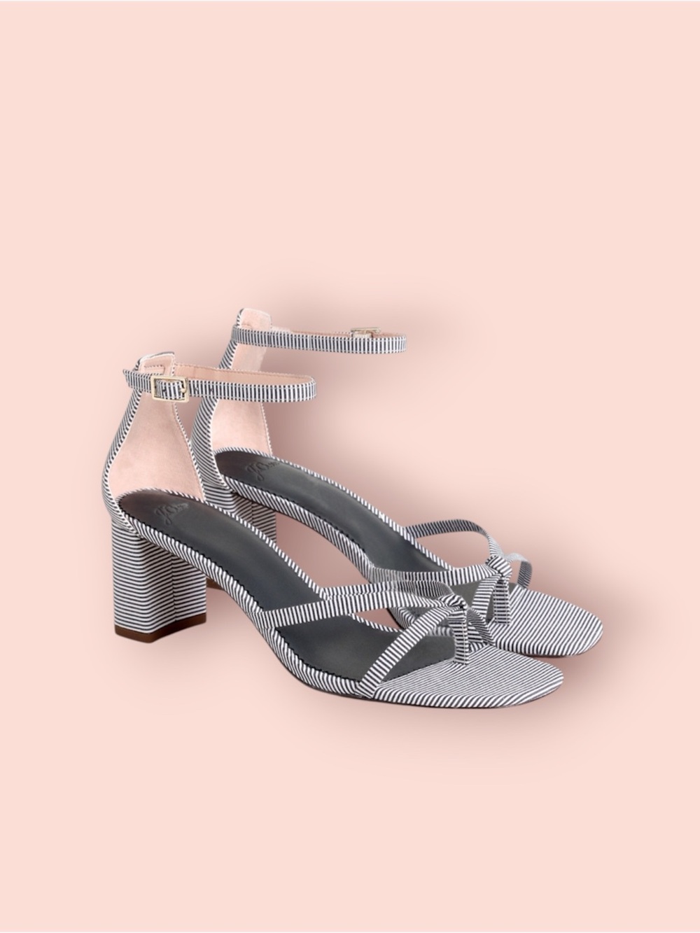 J. CREW Skinny Cross Strap Sandals in Stripe Blue White